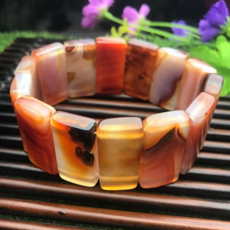 

Бутиковый браслет из агата с ручным рядом, кровь, халцедон, агат, широкие и длинные ювелирные изделия ручной работы