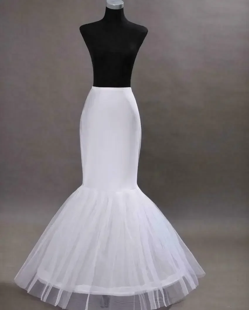 White 1 Hoop Fishtail Mermaid Underskirt Wedding Crinoline Petticoat