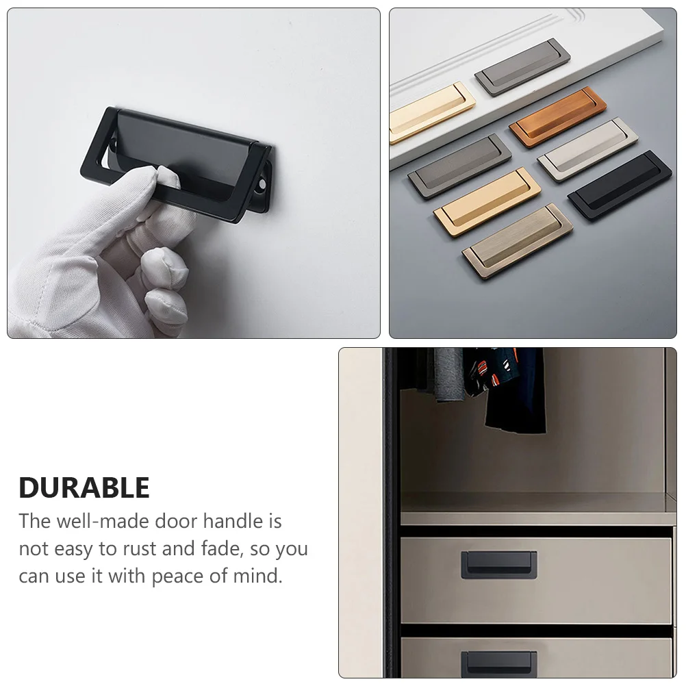 

2Pcs Practical Durable Invisible Wardrobe Handle Zinc Alloy Embedded Furniture Pull Cabinet Door Invisible Wardrobe Handle