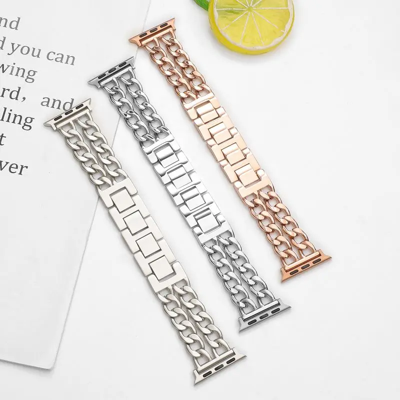 

Elegant Stainless Steel Strap for Apple Watch Bands 49 46 45 44 42 41 40 38mm Women Wristband Metal Bracelet for iWatch Correa