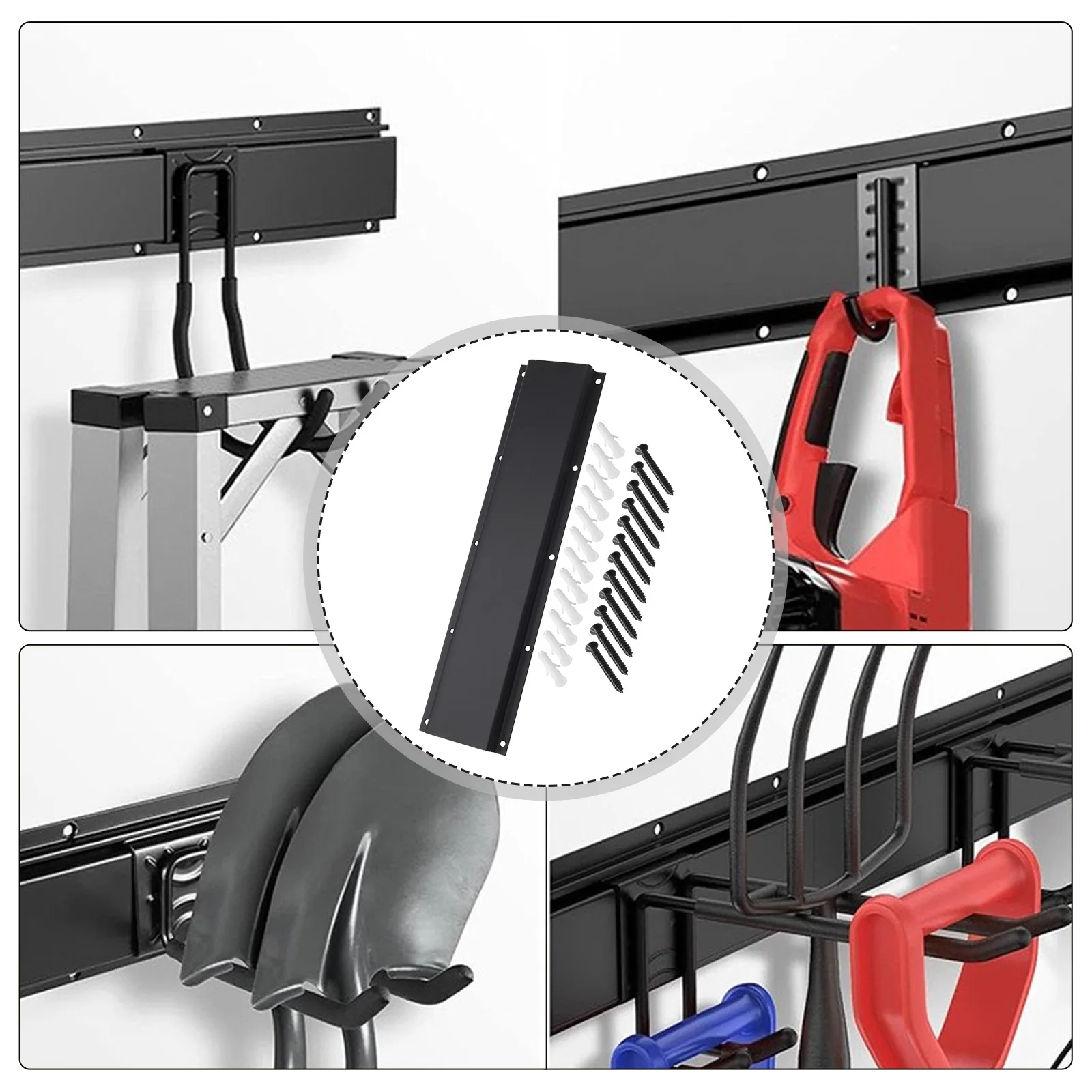 1pc Garage Tool Organizer Wall Mount Hooks Heavy-Duty Adjustable Hooks Storage Rack Garage Organization Garden Tool Storage Rack