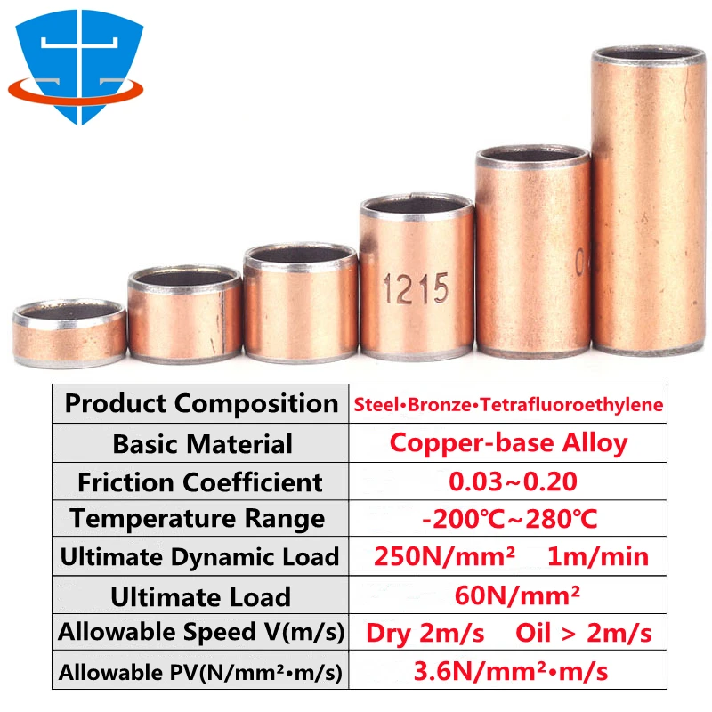 10/5 Stück 3 4 5 6 7 8 9 10 11 12 13 14 15 16–22 mm SF-1 ölfreies Verbundlager Kupferhülse Schmierung verschleißfeste Buchse