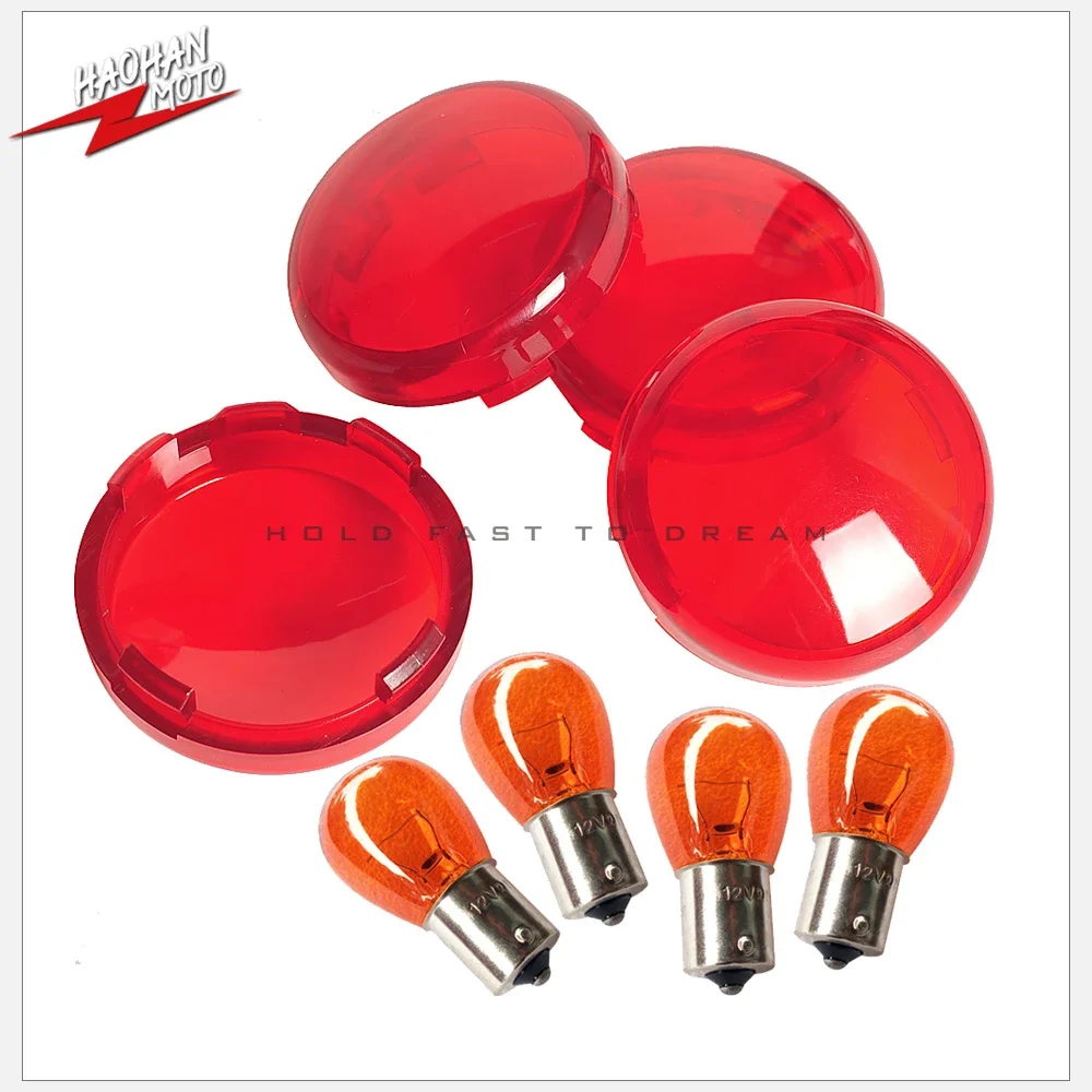 

Be suitable for For Harley Touring Dyna Softail Sportster Street Glide 883 1200 1986-2017 Turn Signals Light Cover Lens 4 pcs