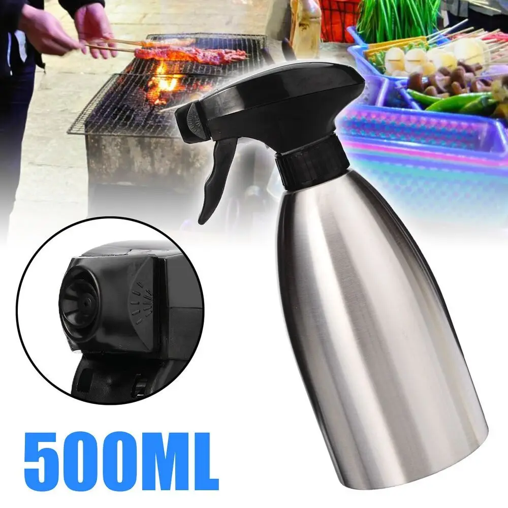 

For BBQ Cooking500ml Stainless Steel Oil Spray Bottle Kitchen Olive Oil Sprayer
