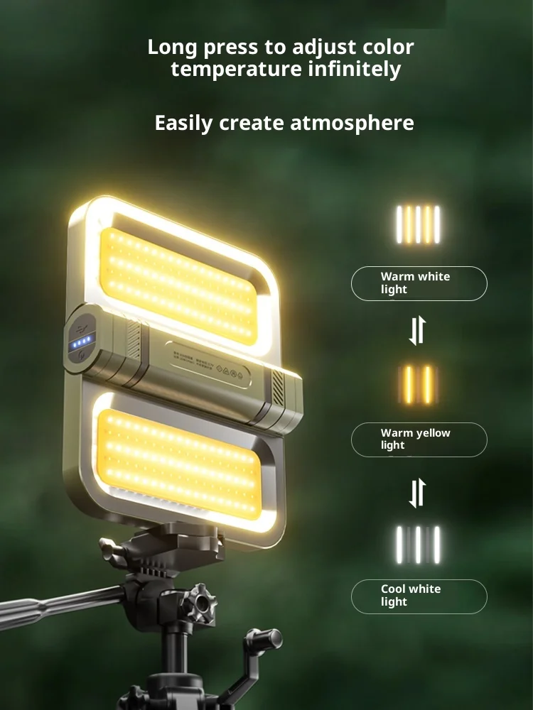LEM E50 Campinglampe, wiederaufladbar, Campingbeleuchtung, regenfest, Fernbedienung, Außenlampe, 1800 lm, 3000 mAh, faltbare magnetische Laterne