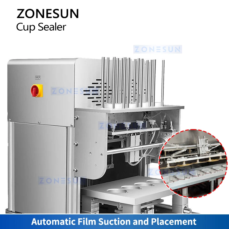 Zonesun ZS-FK4D K سدادة الأكواب قبل قطع غطاء سدادة الأكواب ورقة آلة ختم الأكواب شبه التلقائي آلة ختم الأكواب