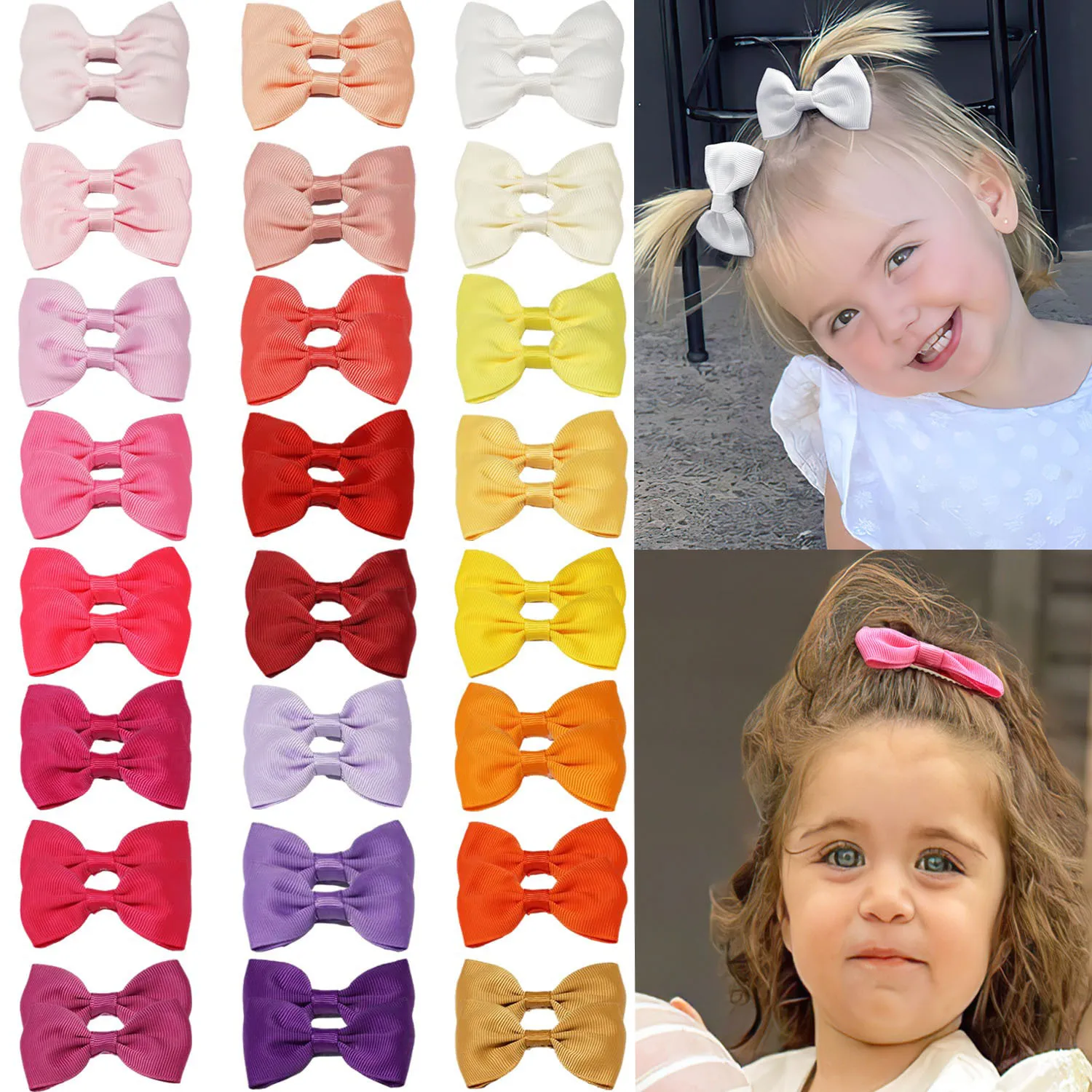 200pc-baby-girls-hair-clips-25-inch-solid-ribbon-bow-hairpins-kids-bowknot-barrettes-bulk-children-headwear-hair-accessories