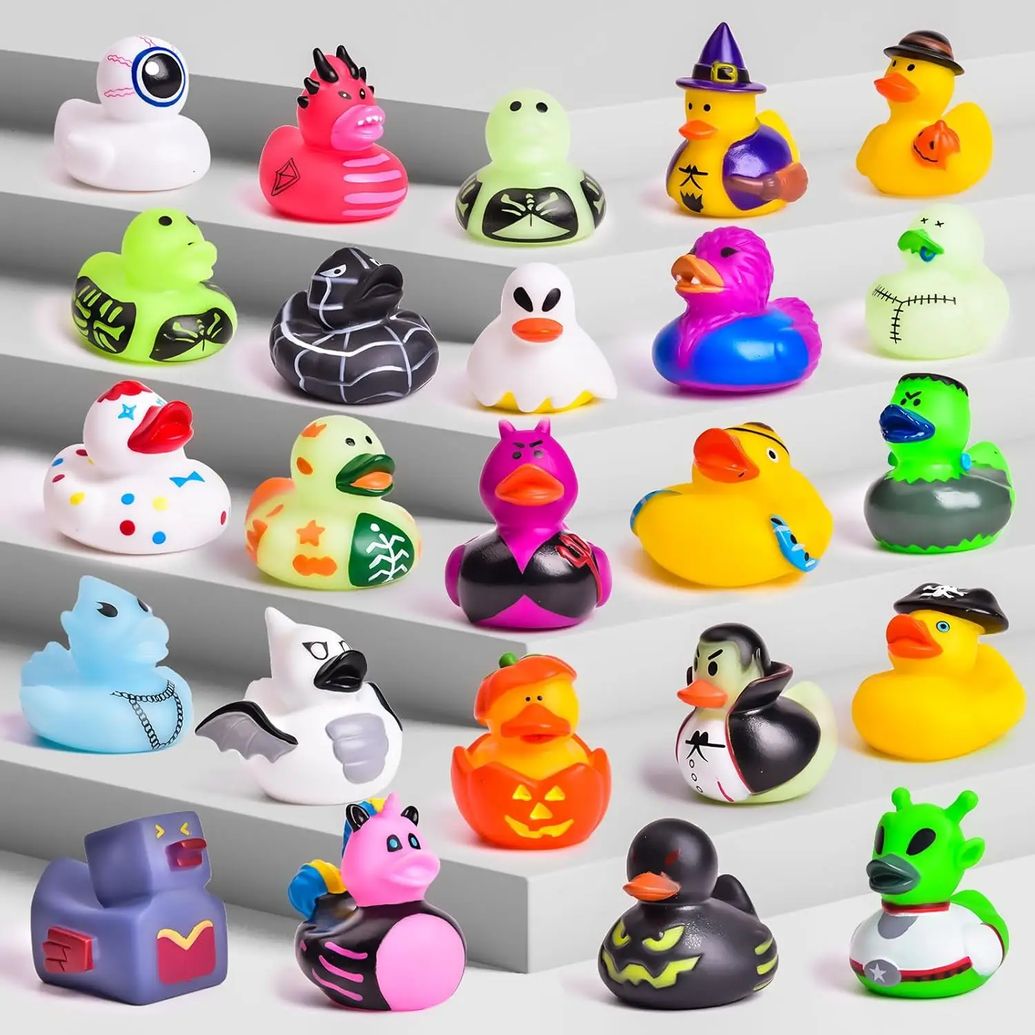 Halloween Rubber Ducks includes Zombie Duck,Monster Duck,Ghost Duck,Trick or Treat Fillers,Halloween Party Favors gifts for kids