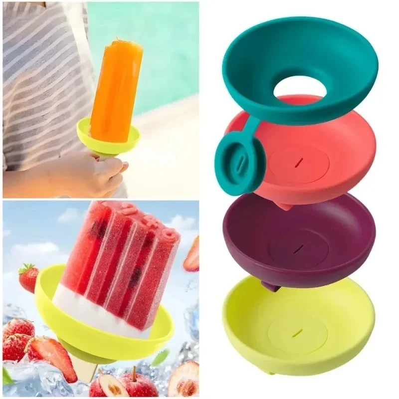 Silicone Popsicle Holder Drip Proof Reusable Mess Free Ice Cream Stand Outdoor Summer Snack Activity Easy Clean Ice Cream Holder