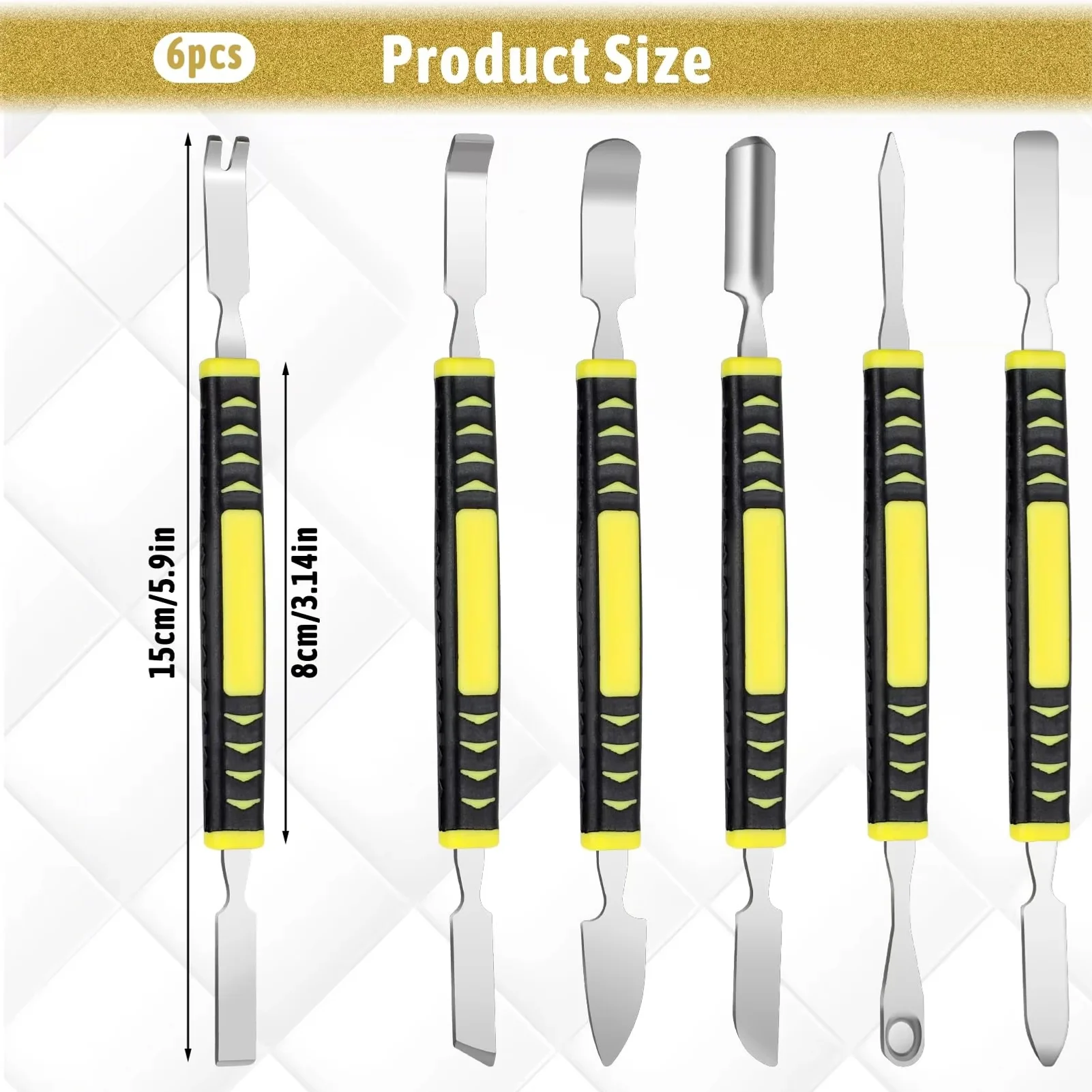 Hardened Claw Nail Double Headed Pry Bar 6-in-1 Disassembly Battery Screen Frame Flat Pry Bar Injection Molding Repair Tool