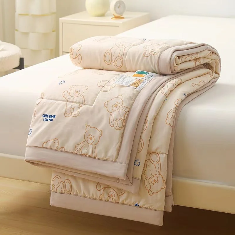 2025 New Model 7A Antibacterial Washed Cotton Printed Summer Quilt