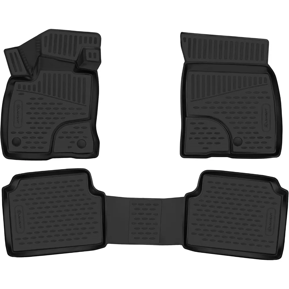 

US Fits 2021-2025 Ford Bronco Sport Floor Mats Front & 2nd Row Seat Liner Set 3D Custom Fit All-Weather Full Set Liners, Black