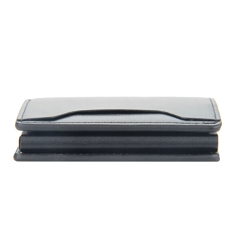 New High Quality Wallet Aluminum Box Antimagnetic Anti-theft Automatic Cartridge Type PU Leather Passport Holder Card ID Holders