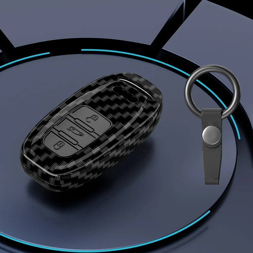 ألياف الكربون ABS ماتي غطاء مفتاح السيارة قذيفة لأودي A6 A5 Q7 S4 S5 A4 B9 Q7 A4L 4m TT TTS RS 8S 2016 2017 2018 اكسسوارات