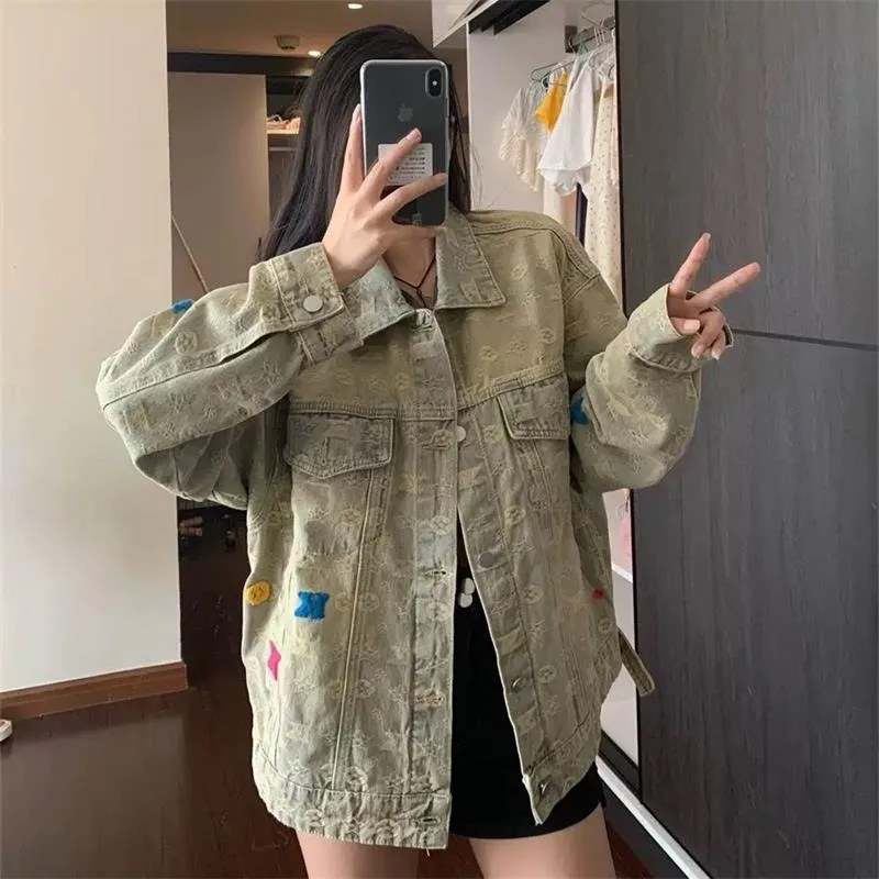 

Осень-зима, большие размеры 250, джинсовый открытый кардиган American Mud Dye Jaet ex 2025, новая рабочая одежда Jaet Youth Faion