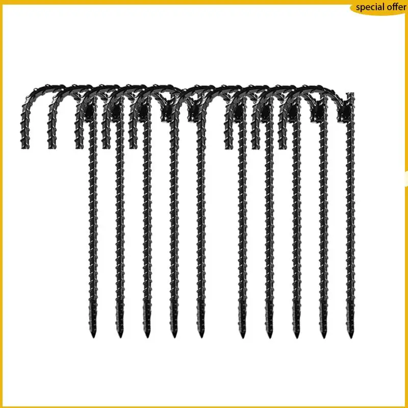 

A50I 10 Pieces 12Inch Garden Ground Stakes Metal Tent Stakes For Outdoor Lawn Decorations