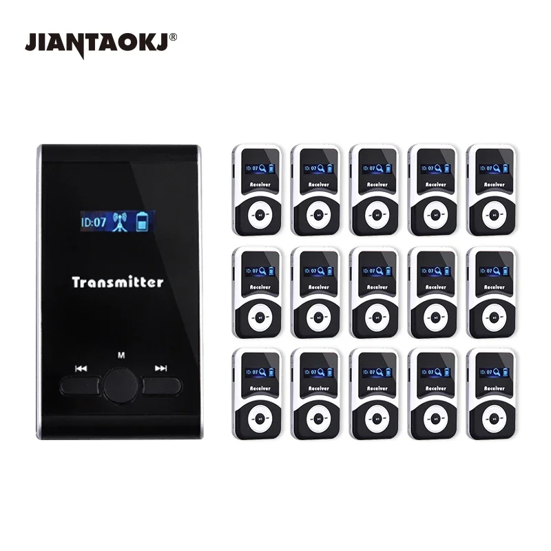 JIANTAOKJ  100T 100R  The  Wireless Long Range Transmitter and Receiver Whisper Headset Machine Audio Speaker Tour Guide System