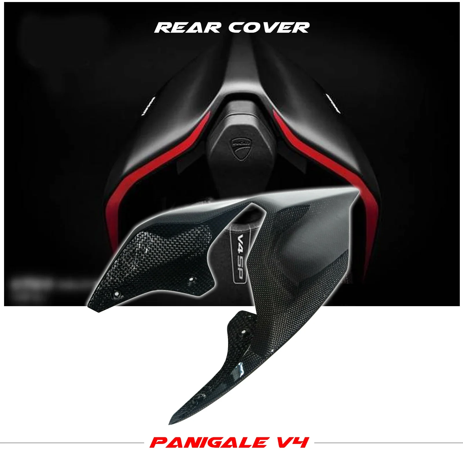 

For Ducati Panigale V4 V4S 2018-2022 Motorcycle Modification Rear Fairing Cowl Tail Cover Carbon Fiber Gloss and Matte