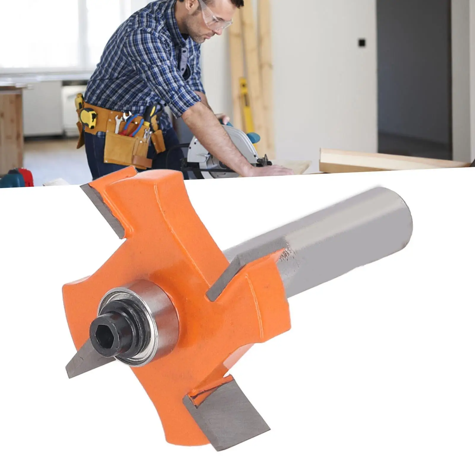 4 Wing High Carbon Steel Slot Cutter Router Bit 8mm Shank Anti Backlash for pine Wood Rabbet Cutting Tool