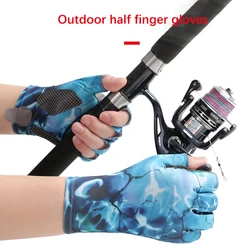 Professional Fishing G10-DY Half Finger Gloves Men's Summer Fishing Anti-slip Wearable Cool Outdoor Ice Silk Breathable Soft UV