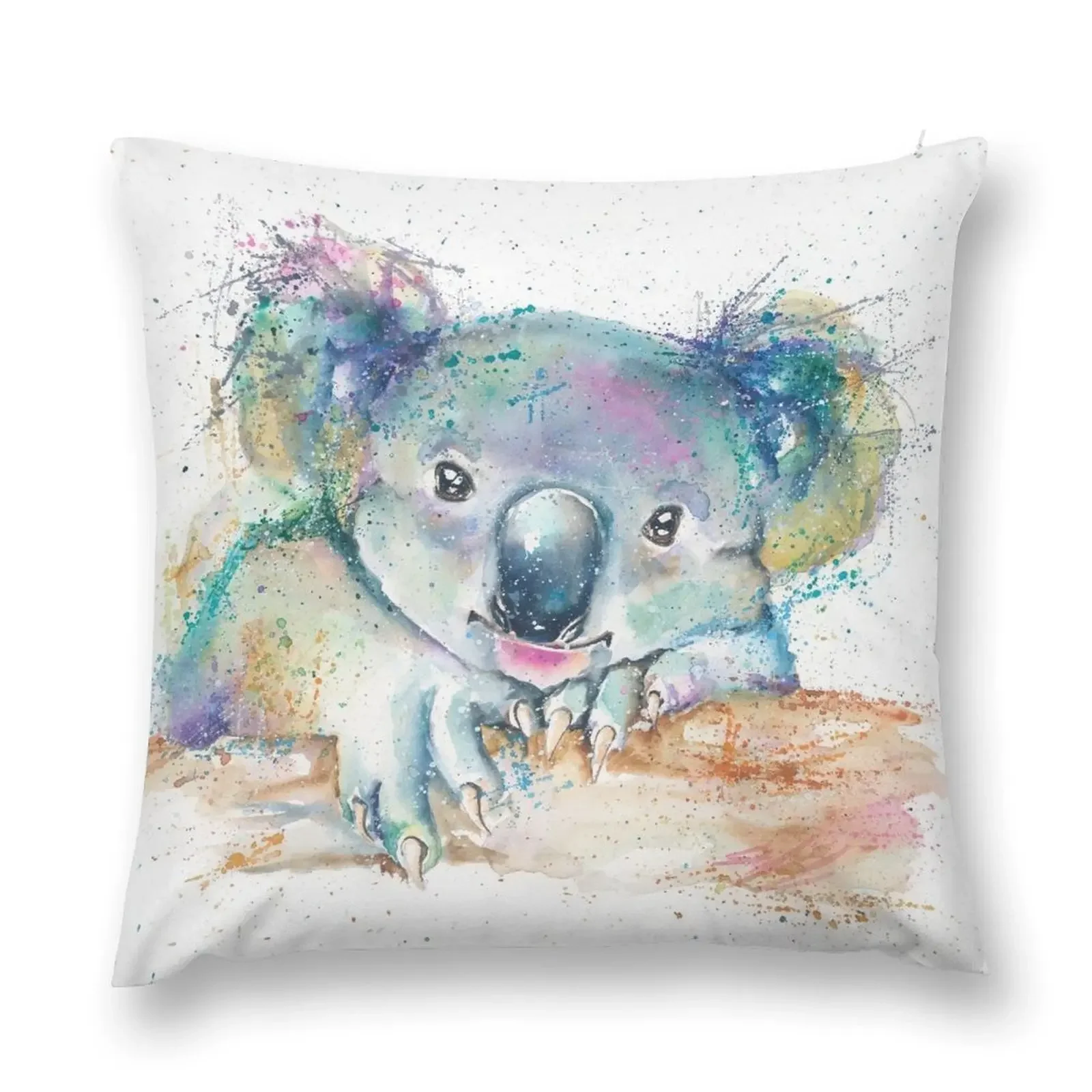 Chubby Cheeks Rainbow Koala Throw Pillow Decorative Cushion Custom Cushion Cushions pillow