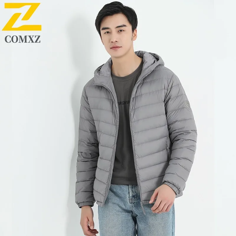 COMXZ Men stand collar Puffer Jacket Korean Style Solid Color Cotton-Padded Waterproof Windproof Thermal outdoor Outerwear 2025