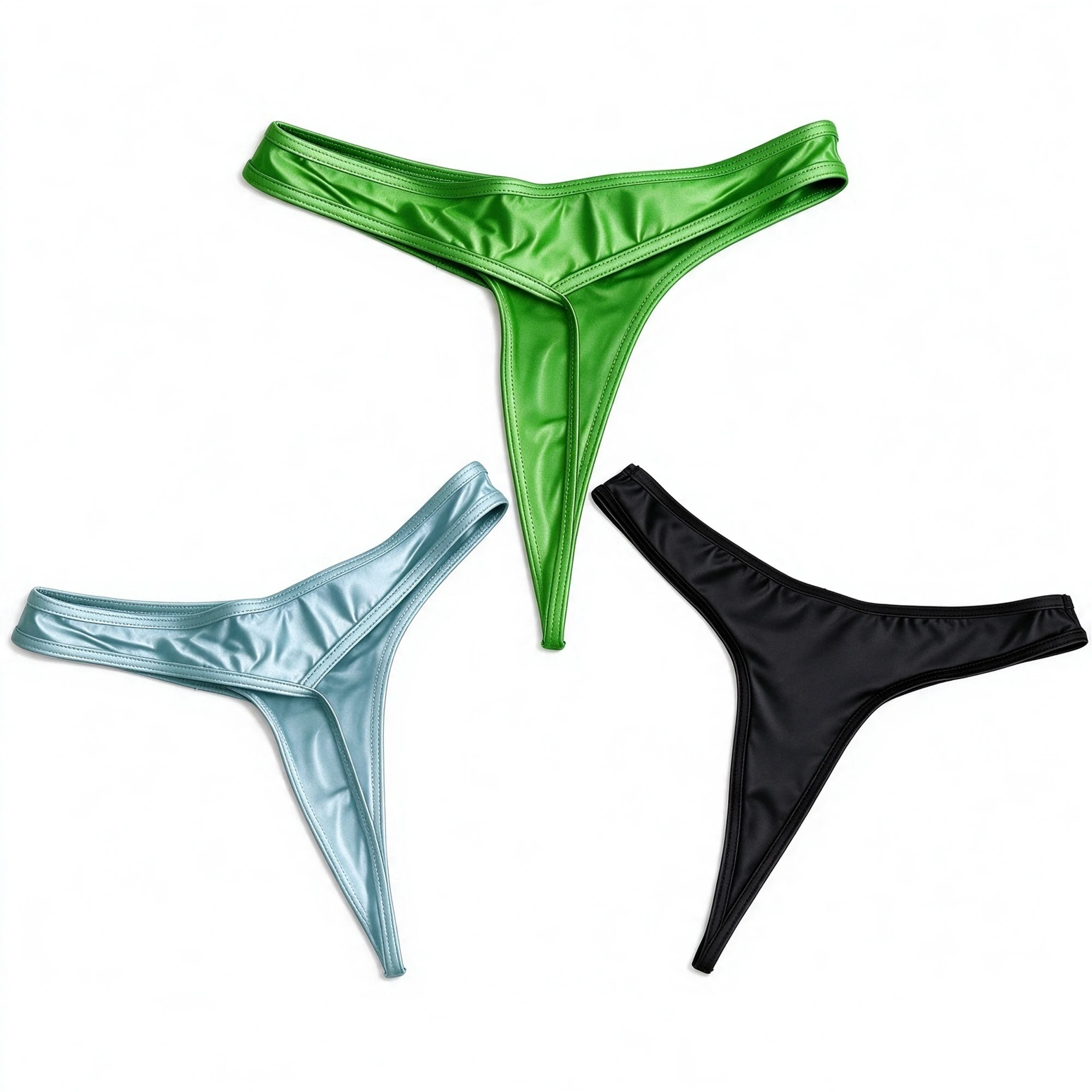 XClocKNYoung Satin Glossy Thong Silky Bikini Superfine Back G-string Sports Swimsuit Bottoms Neutral Thong XClocKNYoung