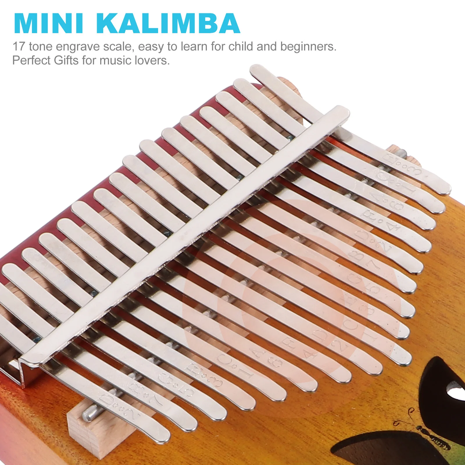 

1Set Mini Kalimba 17 Keys Thumb Piano Wooden Body Hanging for Backpack Car Interior Beginners Gift Thumb Piano