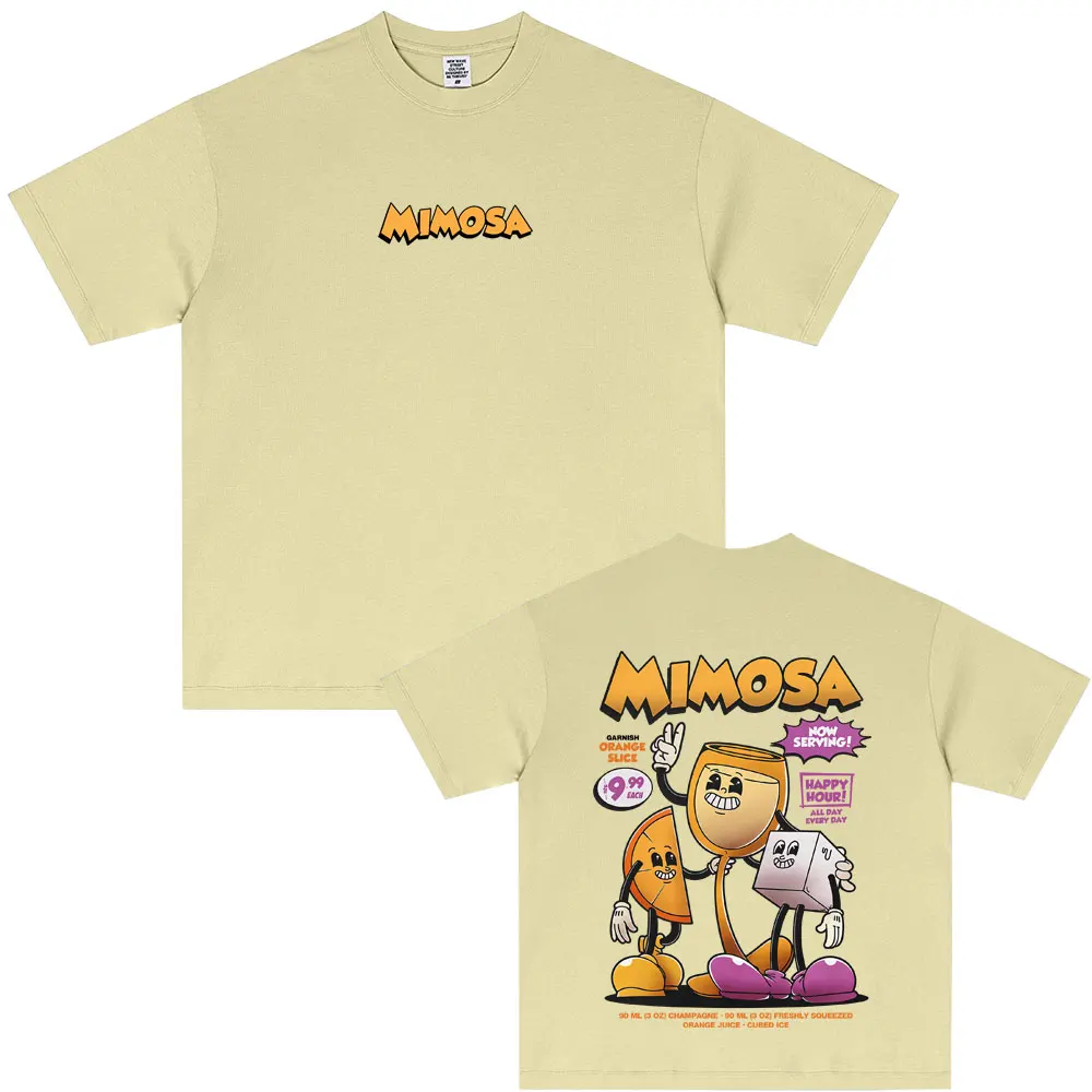 

Mimosa Cocktail Funny Meme T Shirts Summer Men Women Cartoon Harajuku T-shirts Men's Casual Cotton Vintage Short Sleeve T-shirt