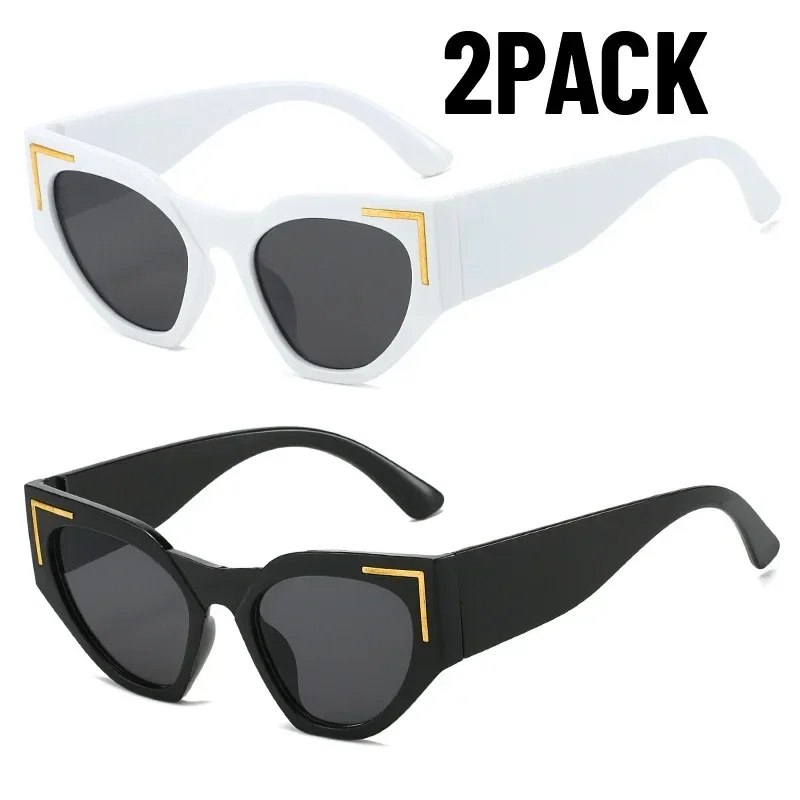 

2 упаковки, роскошные гламурные женские брендовые солнцезащитные очки, новые модные дизайнерские очкиUV400, стильные очки с котенком для уличной рыбалки