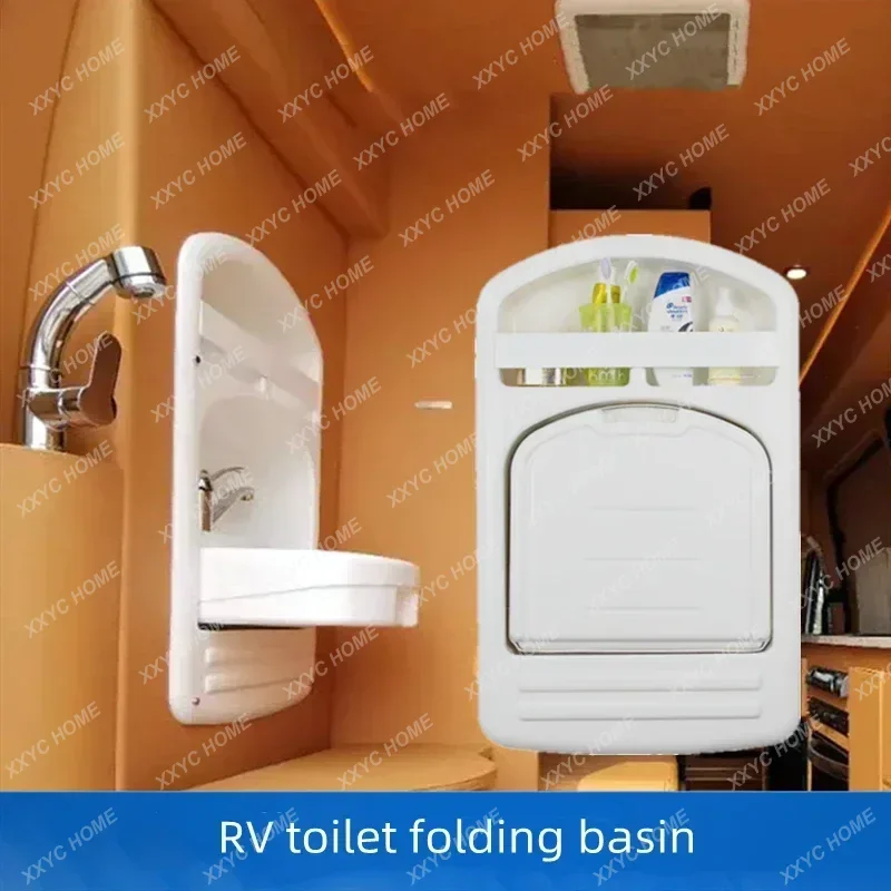 Acrylic RV Folding Water Basin Folding Portable Washbasin In Bathroom For Caravan Basin Outdoor Boat Camper Yachts Accessories