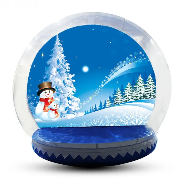 Grandi gonfiabili Snow Globe Promozione natalizia Globo di neve in PVC Pubblicità Photo Booth Ornamenti Palla Snow Globe per eventi