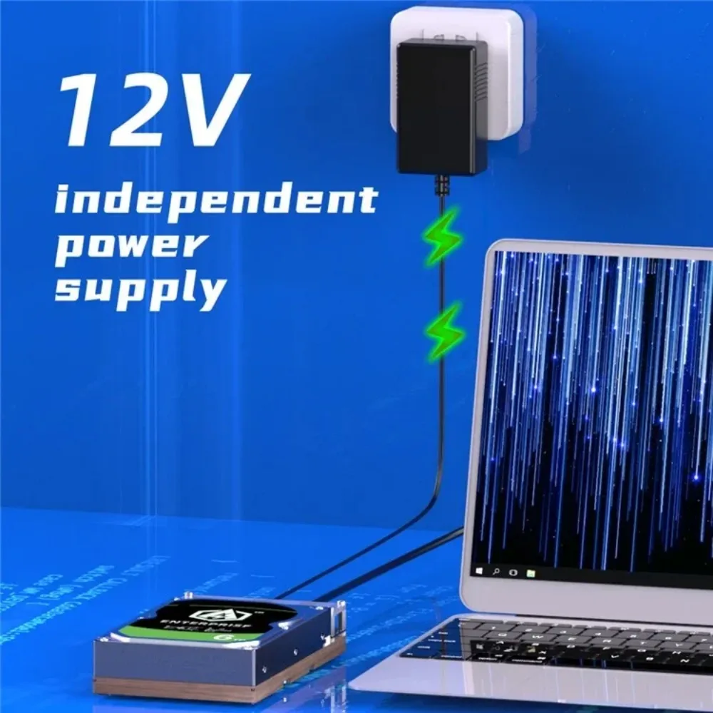 MAIWO 2,5''/3,5'' SAS HDD-Gehäuse 6/12 Gbit/s Typ-C USB 3.0 Festplatten-Dockingstation für SAS-Festplatte Lesen und Schreiben mit 12-V-Netzteil – Detail 6