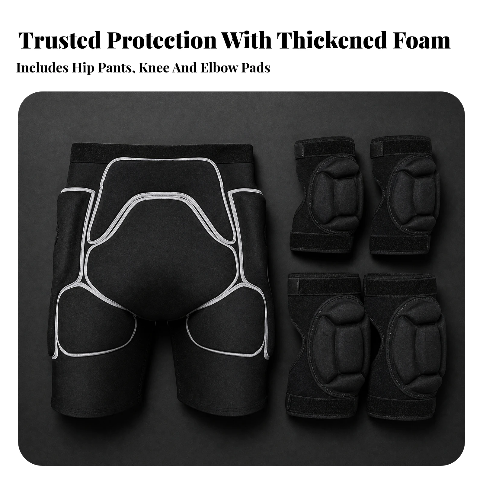 Impact Protection Gear Flexible Hip Tailbone Thigh Protection Shorts with Guards for Skiing, Skating