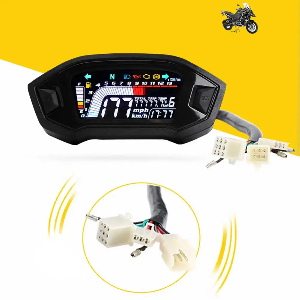 

12 В ЖК-дисплей приборной панели HD VA, спидометр, одометр для мотоциклов, тахометр, приборная панель, счетчик