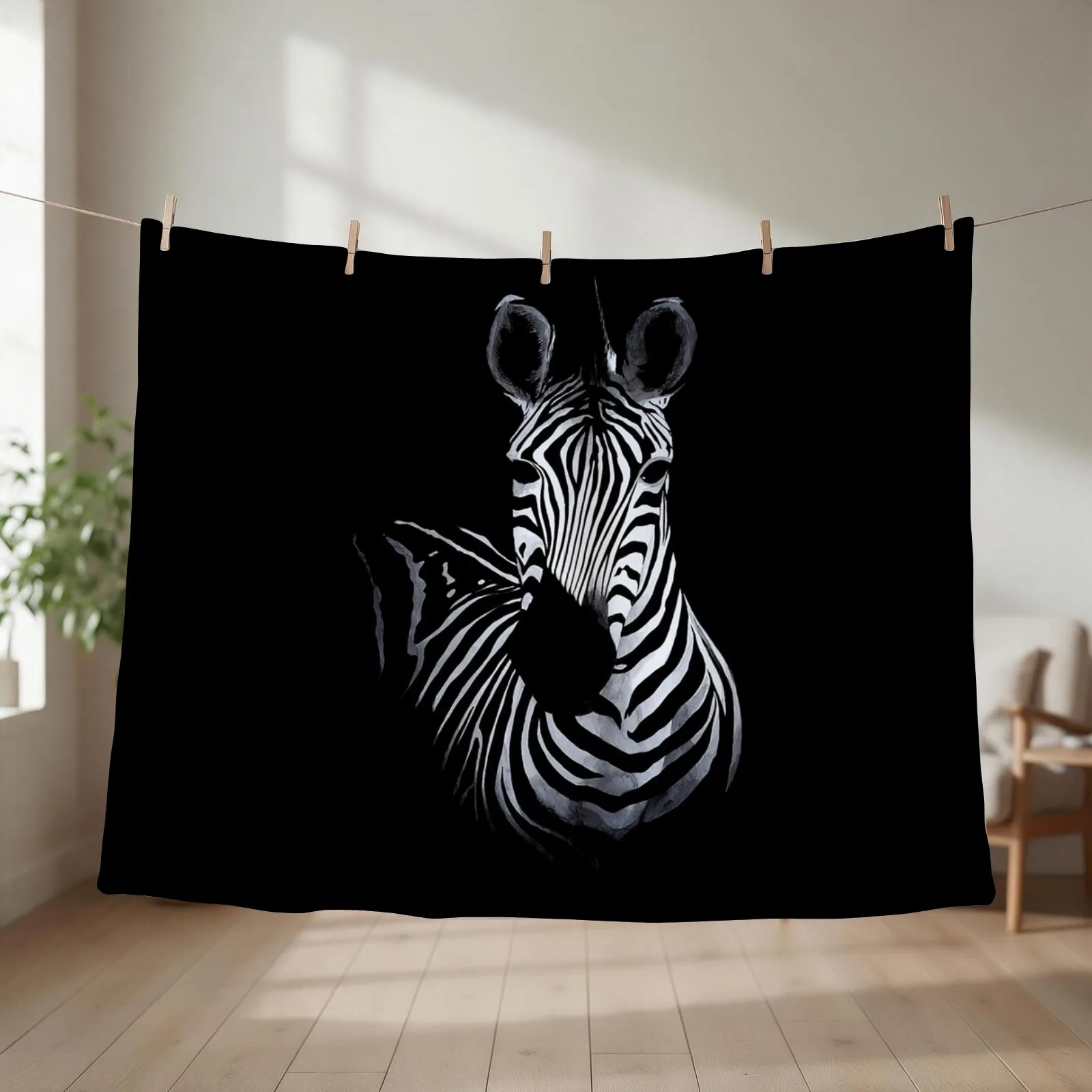 Zebra Throw Blanket couch cozy soft plush fuzzy picnic outdoor blanket