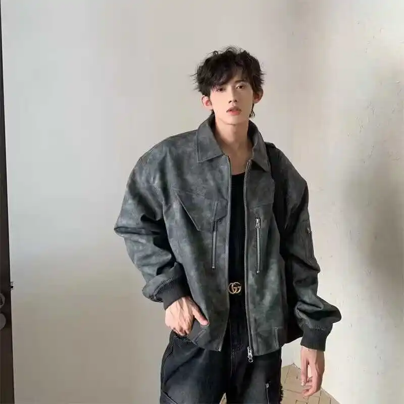 

Мужской замшевый жилет с наплечниками в винтажном американском стиле, мотоциклетный, из состаренной кожи, осенний модный пилотский жилет