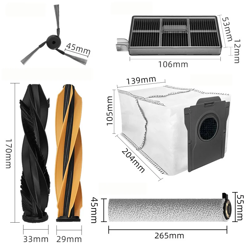 For（Dreame Aqua10 Roller / Aqua 10 Ultra Roller Complete/RLH31CE/RLH71DE）Vacuum Cleaner Main Brush HEPA Filter Bag Accessories