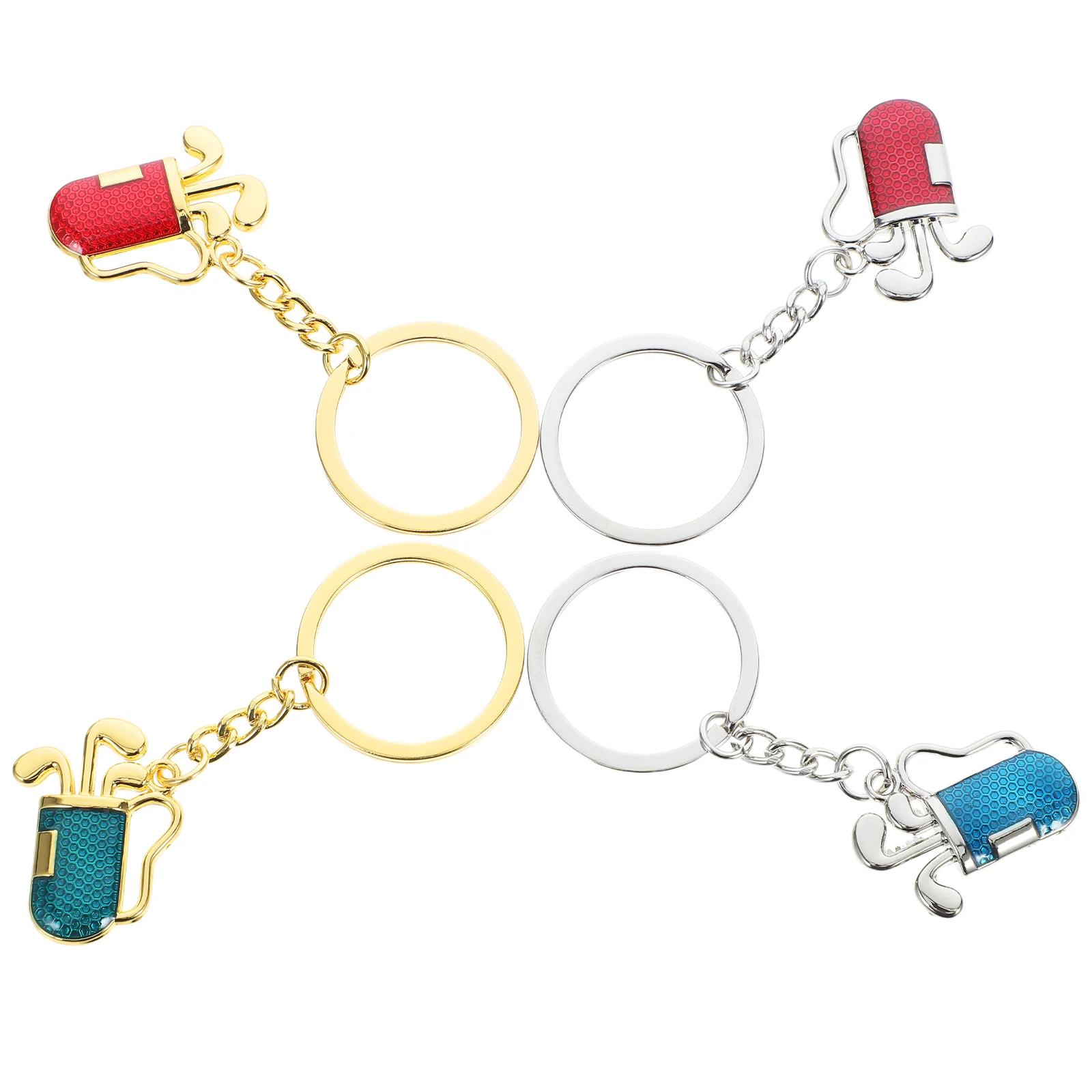 

4 Pcs Keychain Colorful Zinc Alloy Lovers Exquisite Key Ring Pendant Creative Key Ring Decoration Small Gift Small Gift