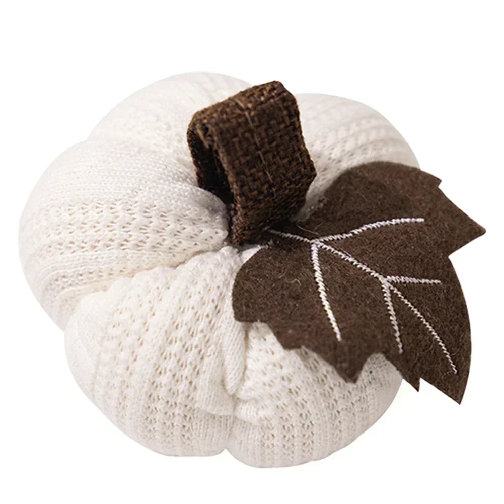 Reusable Knitted Pumpkin Decorative Pumpkins Fall Ambiance Warm Knit Details Year-round Elegance Environmentally Friendly