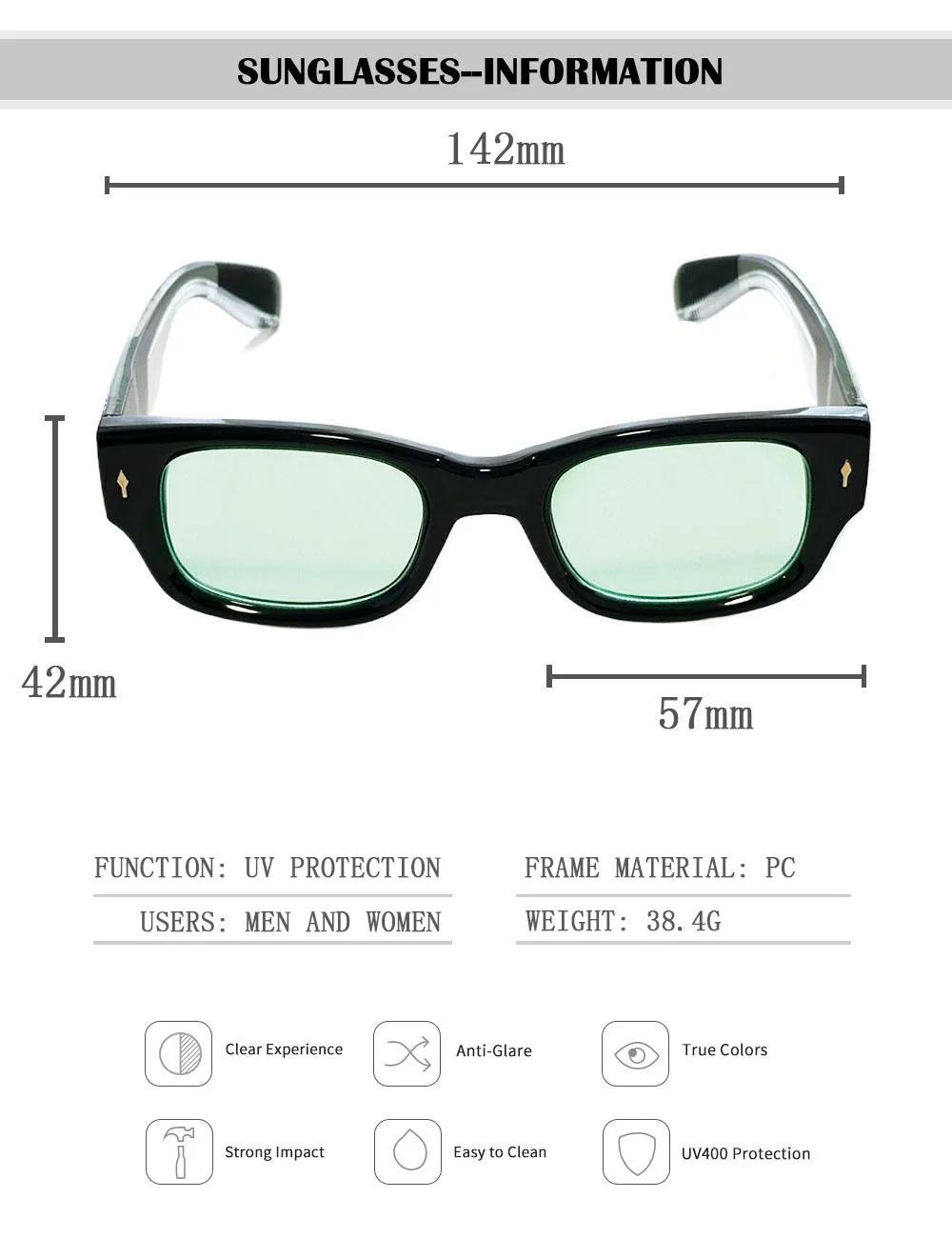2026 neue Sonnenbrille Männer Vintage Sonnencreme Sonnenbrille Frauen Retro Platz Mode Gläser Gafas De Sol Hombre Lunette Soleil Femme – Detail 17