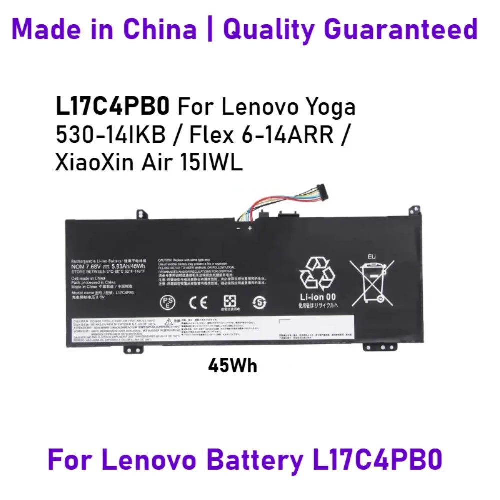 Battery L17C4PB0 for Lenovo Yoga 530-14IKB Flex 6-14ARR XiaoXin Air 14IKBR 14IWL 15IKBR 15ARR 15IWL IdeaPad 530S-14ARR
