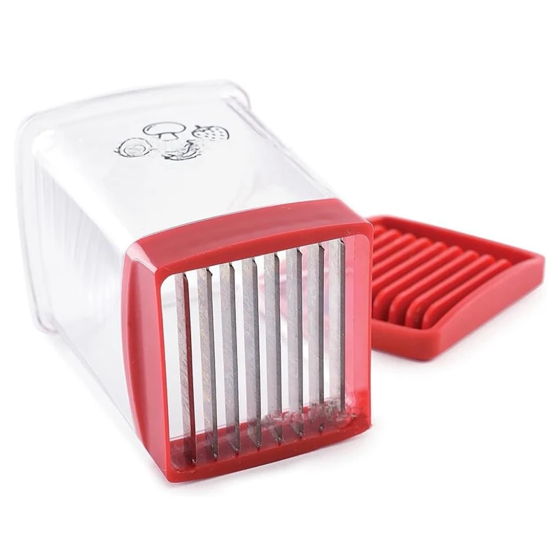 ที่ตัดผักผลไม้พร้อมที่ดันทรงถ้วยเครื่องหั่นผลไม้ที่ตัดไข่เครื่องตัดสตรอเบอร์รี่กล้วยสแตนเลส