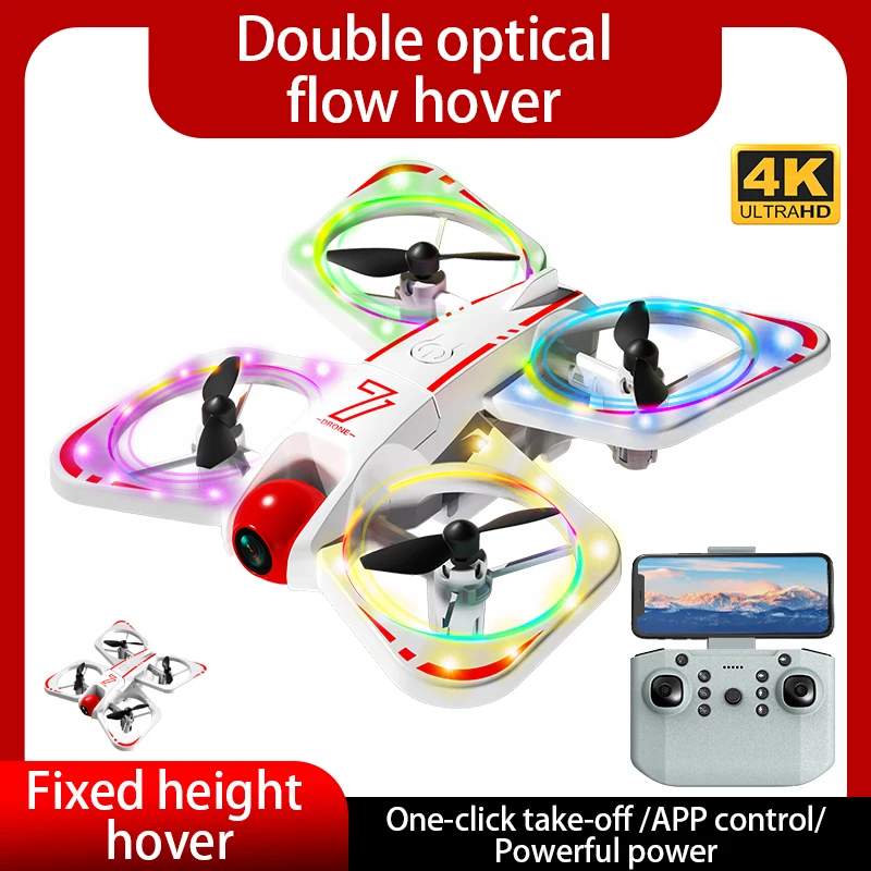 

LED Stunt Flying 4K Professinal Mini Drone with Camera WIFI App Easy Control RC Plane FPV for Beginner Optical Flow Quadcopter