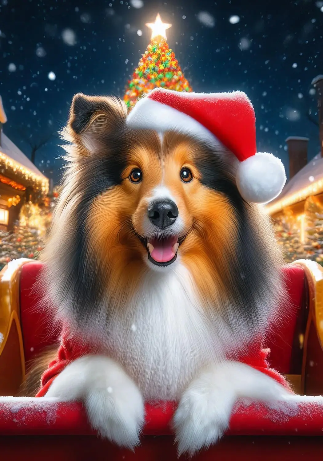 Sheltie Sable - Best of Breed DCR Christmas Garden Flag