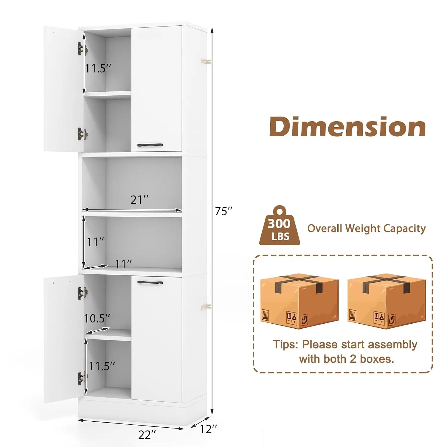 Wood Pantry Cabinet 75