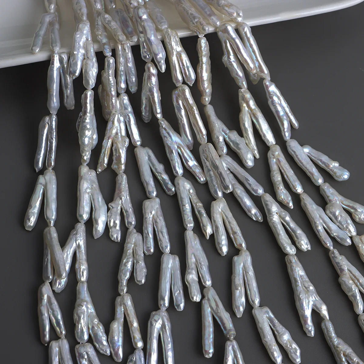 

Bright color Baroque silver bar pants special-shaped natural freshwater pearl loose beads DIY jewelry accessories