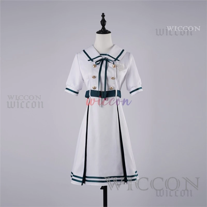 Anime BanG Dream Mutsumi Wakaba Cosplay Costume Mortis Cosplay Costume Wig White Dress Uniform Women Party Suit Halloween