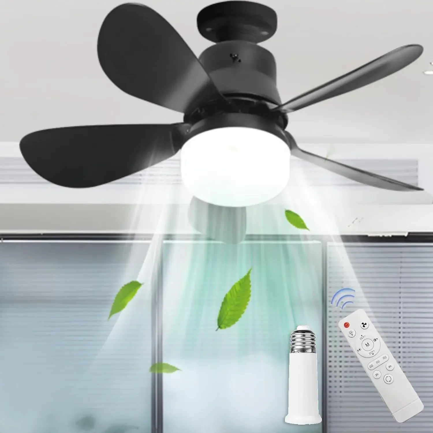 40-ワット-e27-シーリングファン-led-ライトとリモコン付き-3-色調光可能なワイヤレスソケットファンリビングルーム寝室用-85-265v