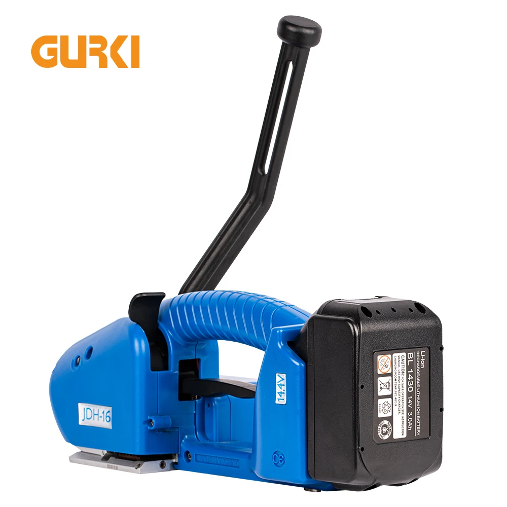 Handheld Portable Semi Automatic Strapping Machine Large Capacity 14.4v Carbon Brush Motor Electric Battery Strapping Tool